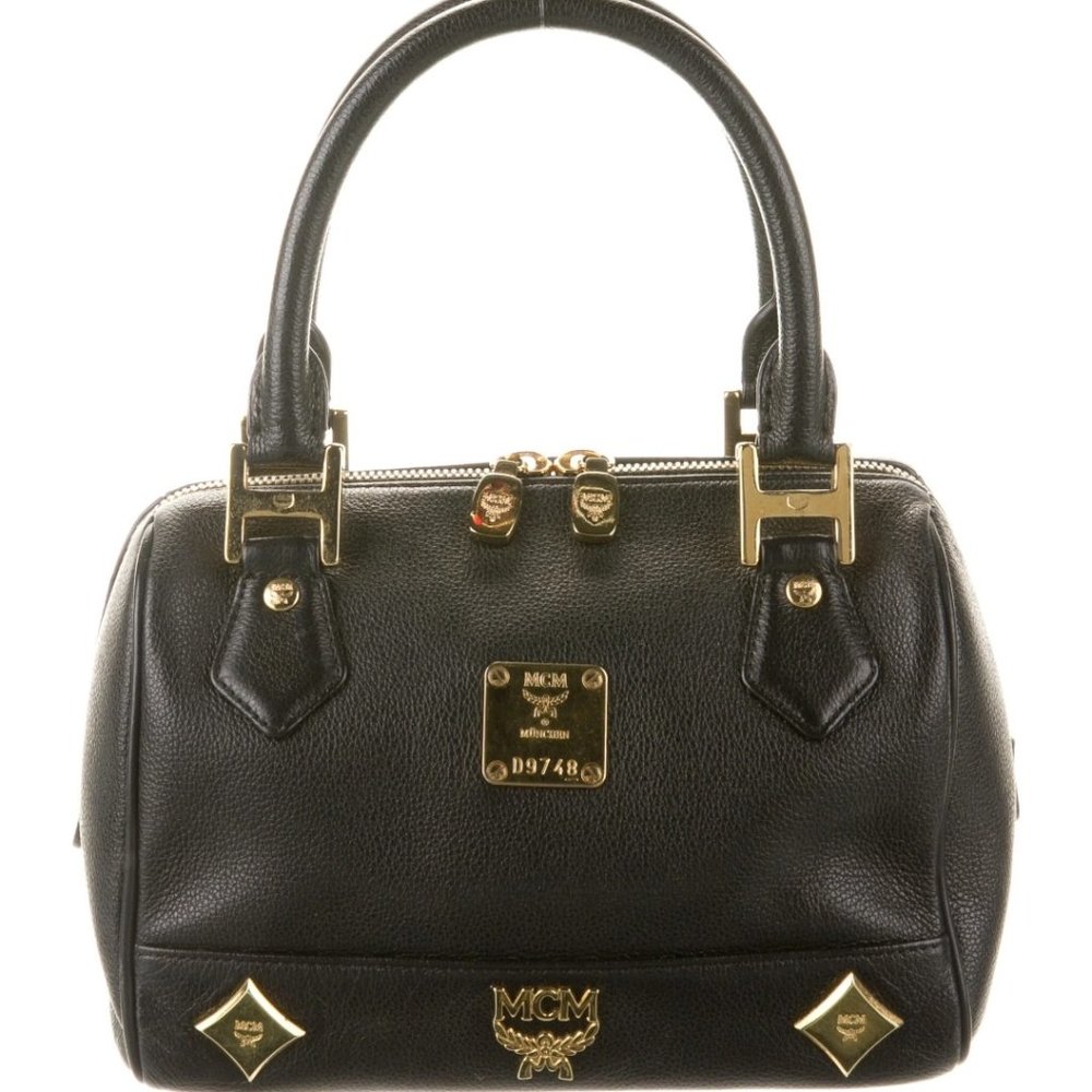 Authenticated MCM Top Handle Bag (Boston)